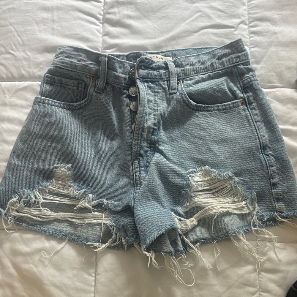 PacSun Light Blue Distressed Denim Jean Shorts